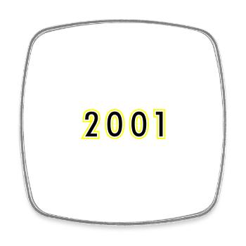 2001 Year Birthday - Square fridge magnet - white - Front