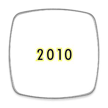 2010 Année Anniversaire - Magnet carré - blanc - Devant