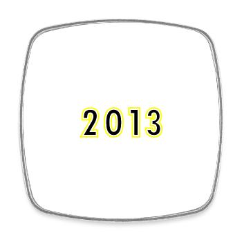 2013 Year Birthday - Square fridge magnet - white - Front