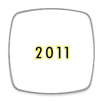 2011 Année Anniversaire - Magnet carré - blanc - Devant