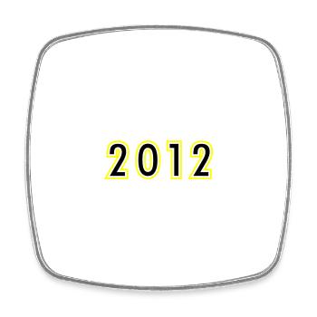 2012 Année Anniversaire - Magnet carré - blanc - Devant