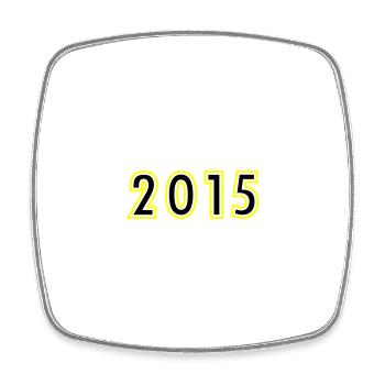 2015 Year Birthday - Square fridge magnet - white - Front