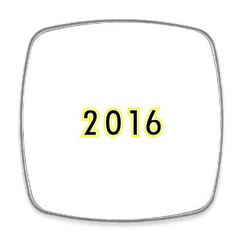 2016 Year Birthday - Square fridge magnet - white - Front