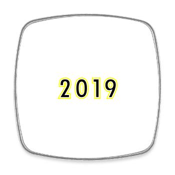 2019 Jahr Geburtstag - Viereckiger Kühlschrankmagnet - Weiß - Vorne