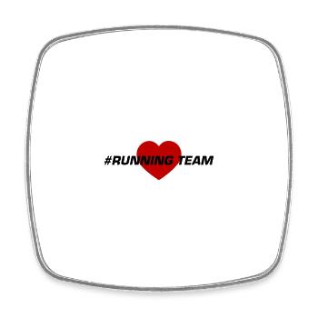 Running Team Heart - Square fridge magnet - white - Front