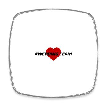 Wedding Team Heart - Square fridge magnet - white - Front