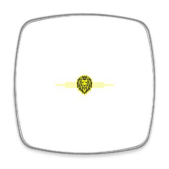 Lion Symbole Roi Couronne - Magnet carré - blanc - Devant