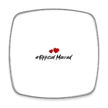 Married Wedding Heart - Square fridge magnet - white - Front