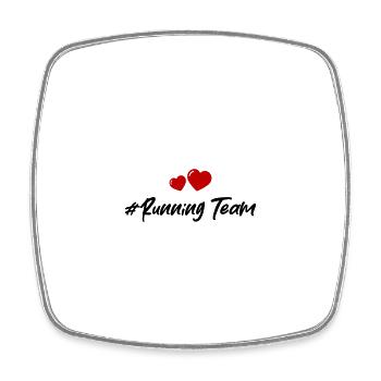 Running Team Heart - Square fridge magnet - white - Front