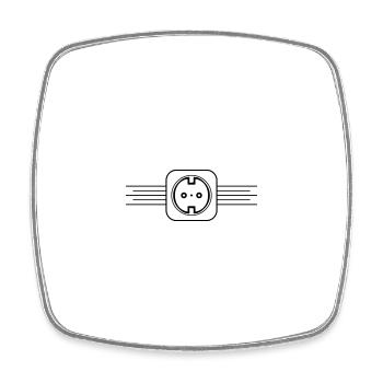 Steckdose Icon Strom - Viereckiger Kühlschrankmagnet - Weiß - Vorne
