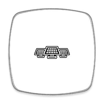 Photovoltaic System Solar Energy - Square fridge magnet - white - Front