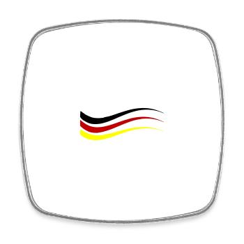 Deutschland Fahne Linie - Viereckiger Kühlschrankmagnet - Weiß - Vorne