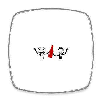 Stick Figure Enterrement de vie de garçon Équipe - Magnet carré - blanc - Devant