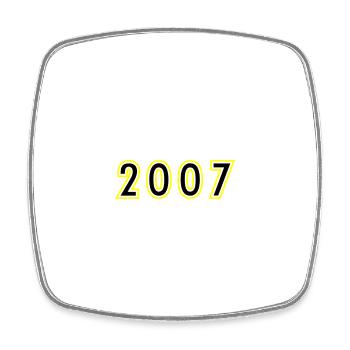 2007 Year Birthday - Square fridge magnet - white - Front