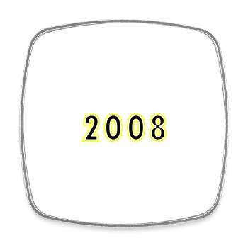 2008 Year Birthday - Square fridge magnet - white - Front