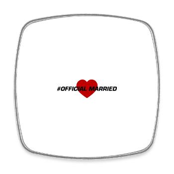 Married Wedding Heart - Square fridge magnet - white - Front