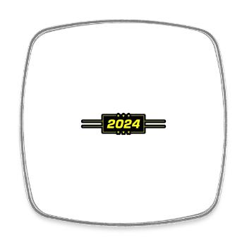 2024 year - Square fridge magnet - white - Front