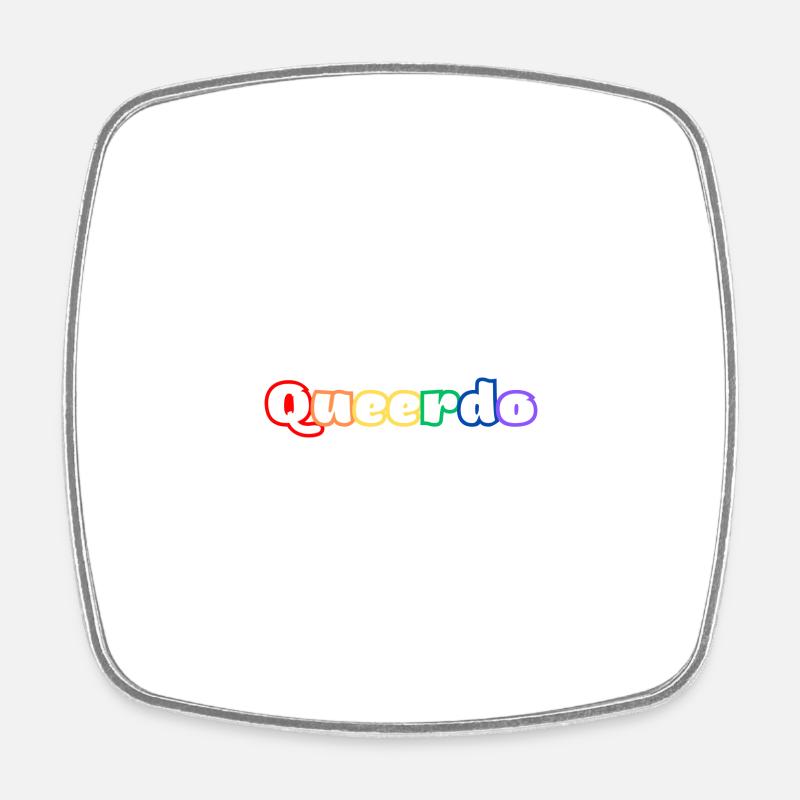 Queerdo - Square fridge magnet - white