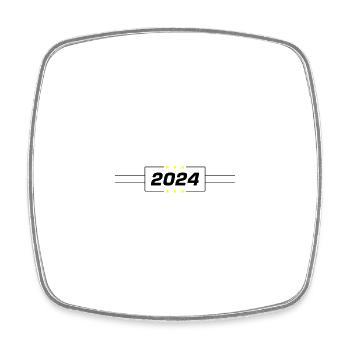 2024 Jahr - Viereckiger Kühlschrankmagnet - Weiß - Vorne