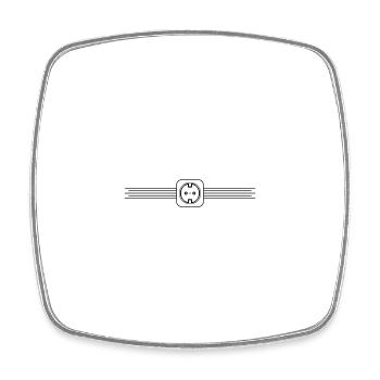 Steckdose Element Symbol - Viereckiger Kühlschrankmagnet - Weiß - Vorne