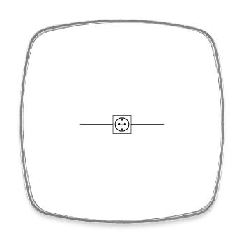 Steckdose Strom Icon Elektriker - Viereckiger Kühlschrankmagnet - Weiß - Vorne