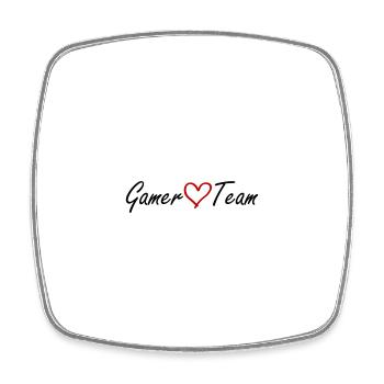Cœur de l’équipe Gamer - Magnet carré - blanc - Devant