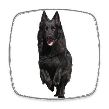 schwarzer Schäferhund Front - Viereckiger Kühlschrankmagnet - Weiß - Vorne