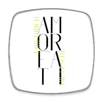 Amor Fati - Liebe dein Schicksal - Nietzsche - Viereckiger Kühlschrankmagnet - Weiß - Vorne
