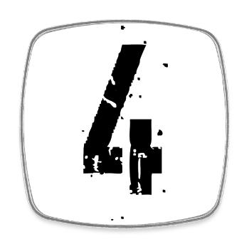 4 Number 4 years - Square fridge magnet - white - Front