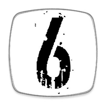 6 Number 6 years - Square fridge magnet - white - Front