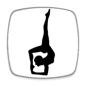 Silhouette de yoga dynamique - Magnet carré - blanc - Devant