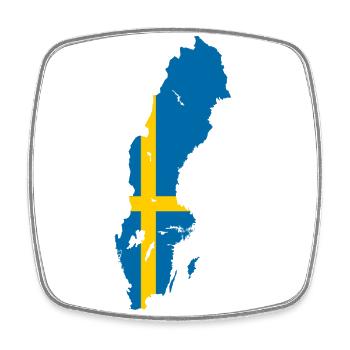 Sweden Outline Map Flag Scandinavia Flag - Square fridge magnet - white - Front