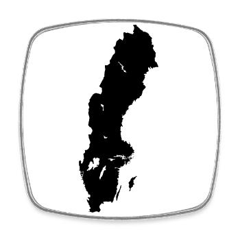 Schweden Landkarte Umriss Urlaub Aufkleber schwarz - Viereckiger Kühlschrankmagnet - Weiß - Vorne