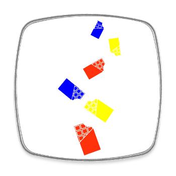 Symbole d’icône en chocolat - Magnet carré - blanc - Devant