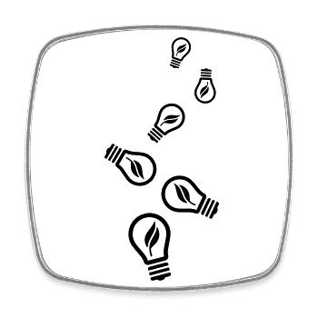 Light bulb icon - Square fridge magnet - white - Front