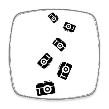 Icône Silhouette de l’appareil photo - Magnet carré - blanc - Devant