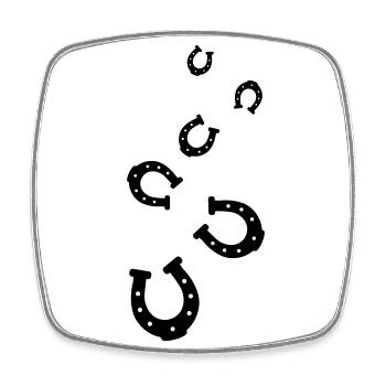 Hufeisen Icon - Viereckiger Kühlschrankmagnet - Weiß - Vorne
