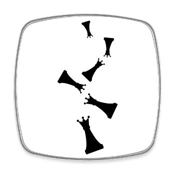 Chess piece queen - Square fridge magnet - white - Front