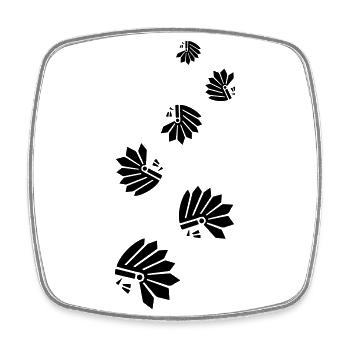 Symbole de la tête indienne - Magnet carré - blanc - Devant