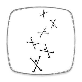 Feldhockey symbol - Viereckiger Kühlschrankmagnet - Weiß - Vorne