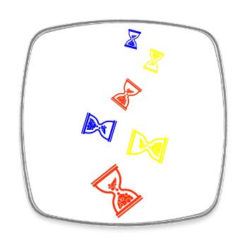 Sanduhr Symbol - Viereckiger Kühlschrankmagnet - Weiß - Vorne