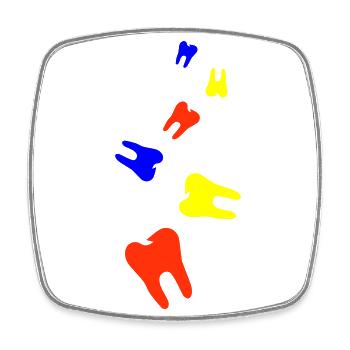 Zahn icon symbol - Viereckiger Kühlschrankmagnet - Weiß - Vorne