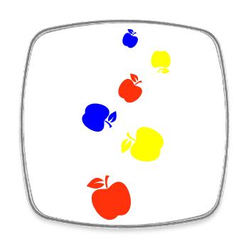 Apfel Symbol - Viereckiger Kühlschrankmagnet - Weiß - Vorne