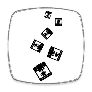 Coffee maker icon - Square fridge magnet - white - Front