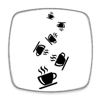 Coffee cup - Square fridge magnet - white - Front