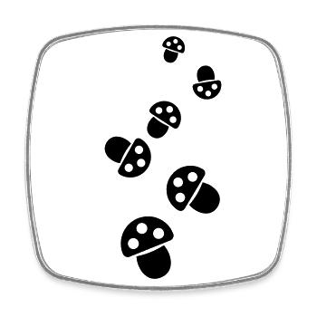 Symbole des champignons - Magnet carré - blanc - Devant