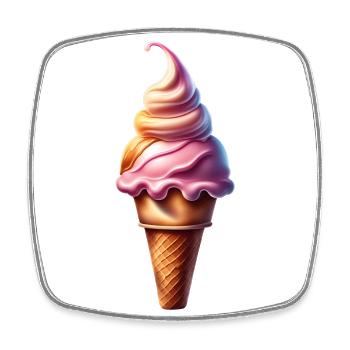 Cute icecream cone - Square fridge magnet - white - Front