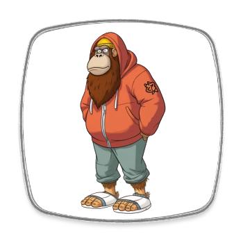 Streetart Orang-Utan Urban Rap Street Affe - Viereckiger Kühlschrankmagnet - Weiß - Vorne