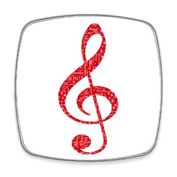 Merry Christmas in Music - Square fridge magnet - white - Front