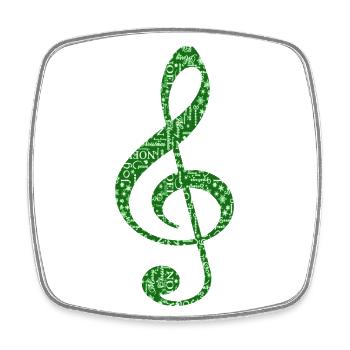 Merry Christmas in Green Music - Square fridge magnet - white - Front